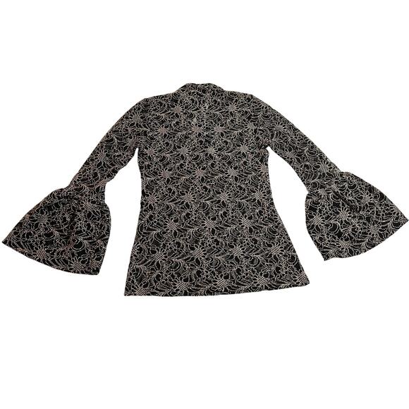Anne Fontaine Sabine Sheer Lace Blouse w/ Bell Sleeves Size 40 (6-8) NEW - Picture 2 of 13